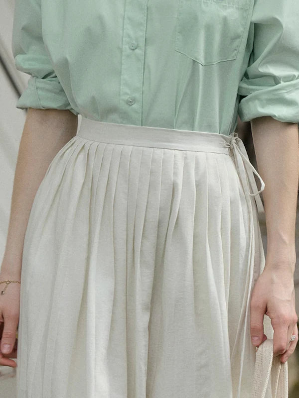 Emma's Blooming Pleats White Skirt