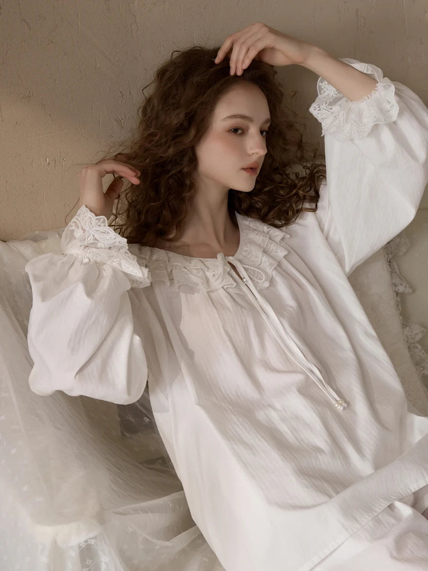 Romantic Ruffle Lace Loungewear Set