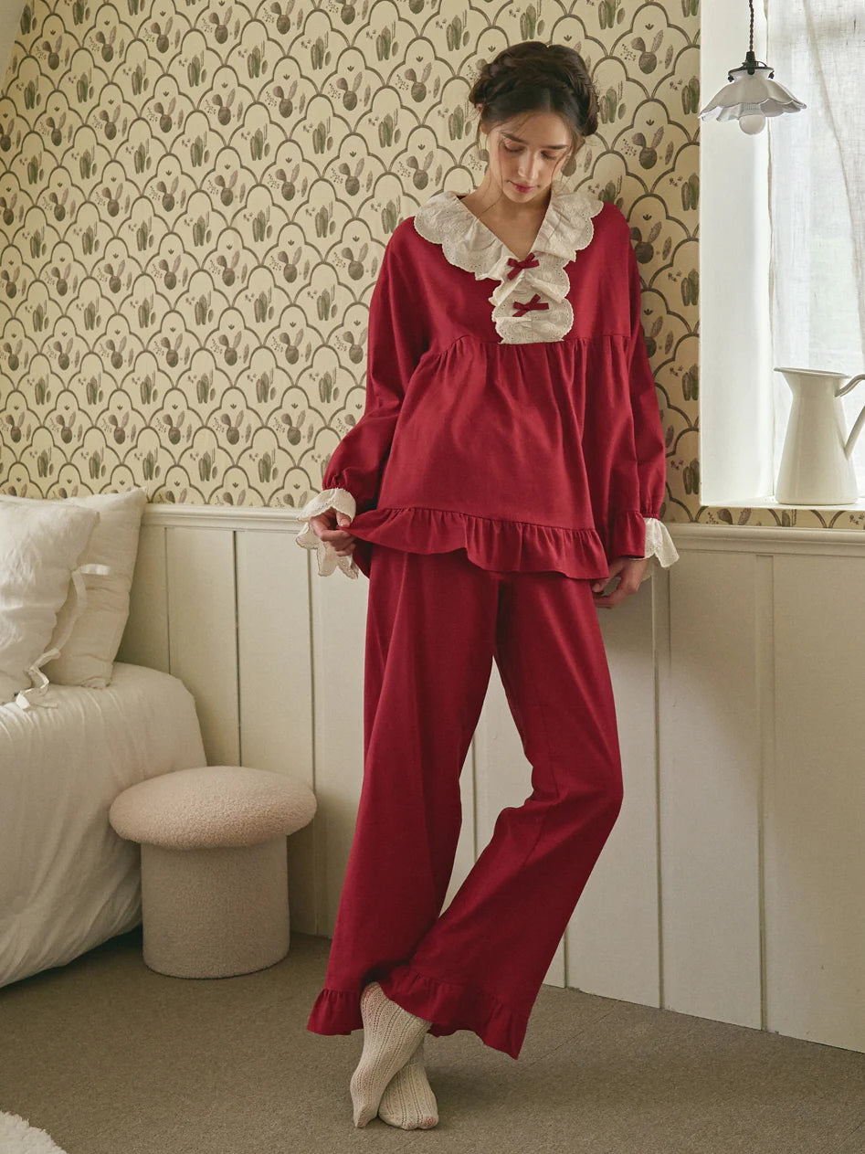 Vintage Rose Lace Pajama Set