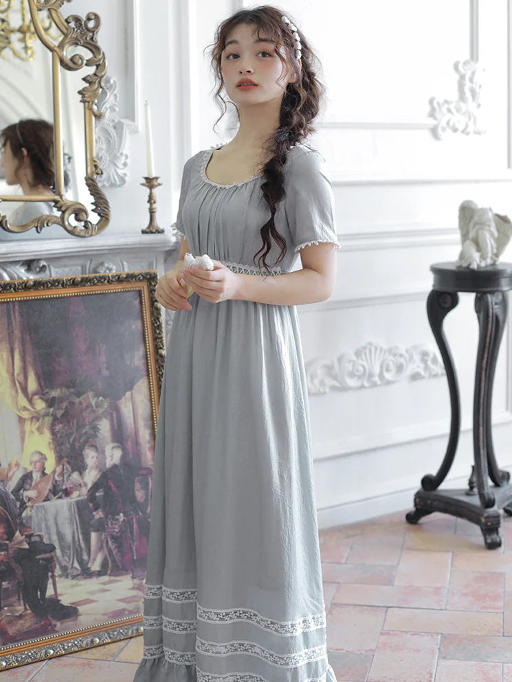 Enchanted Pearl Gray Blue Princess Dress