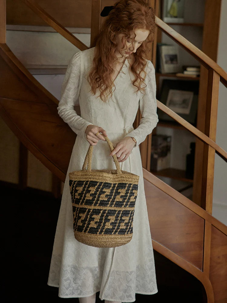 Whispering Petals Wrap Dress