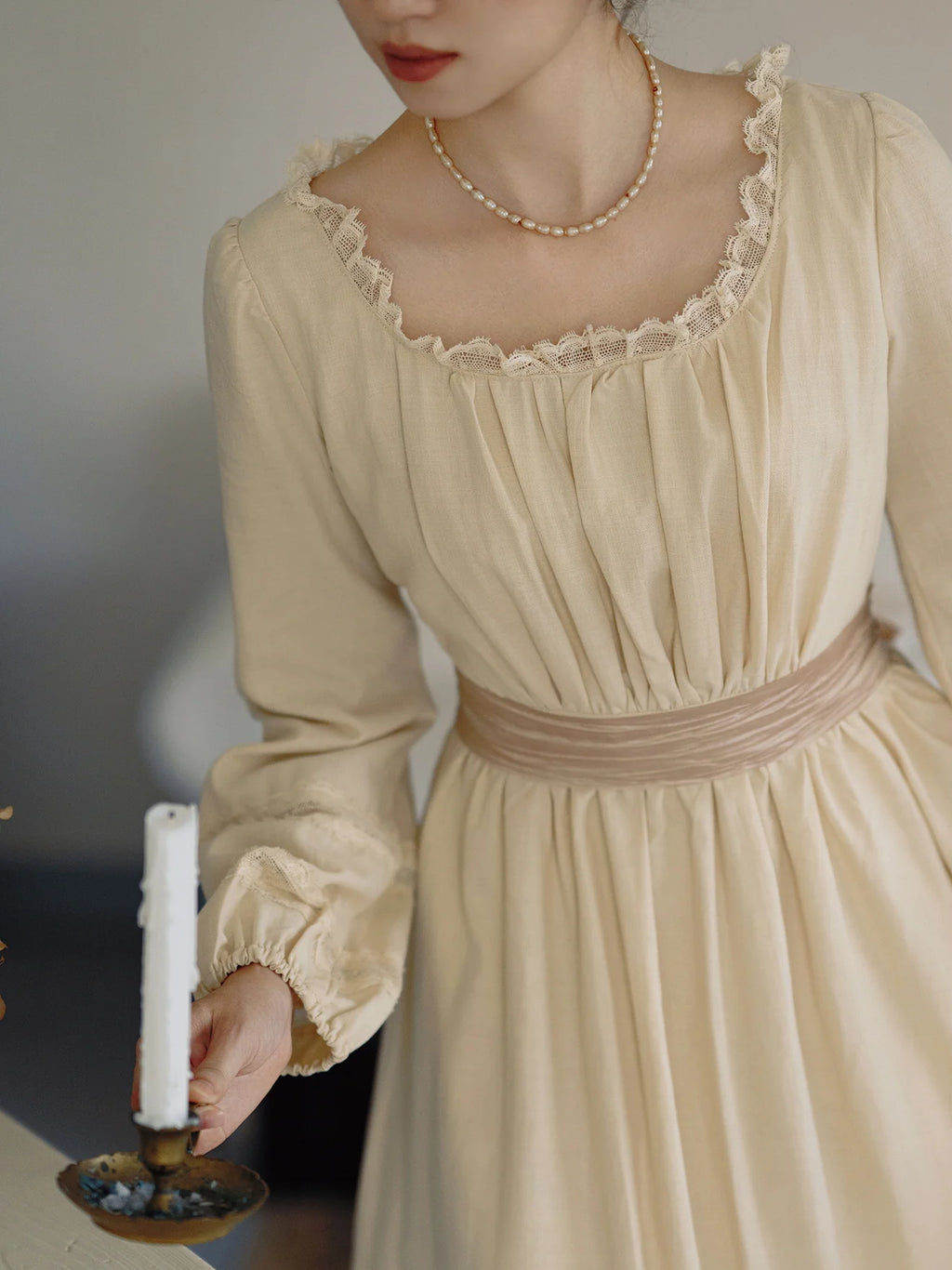 Golden Hour Vintage Gathered Dress