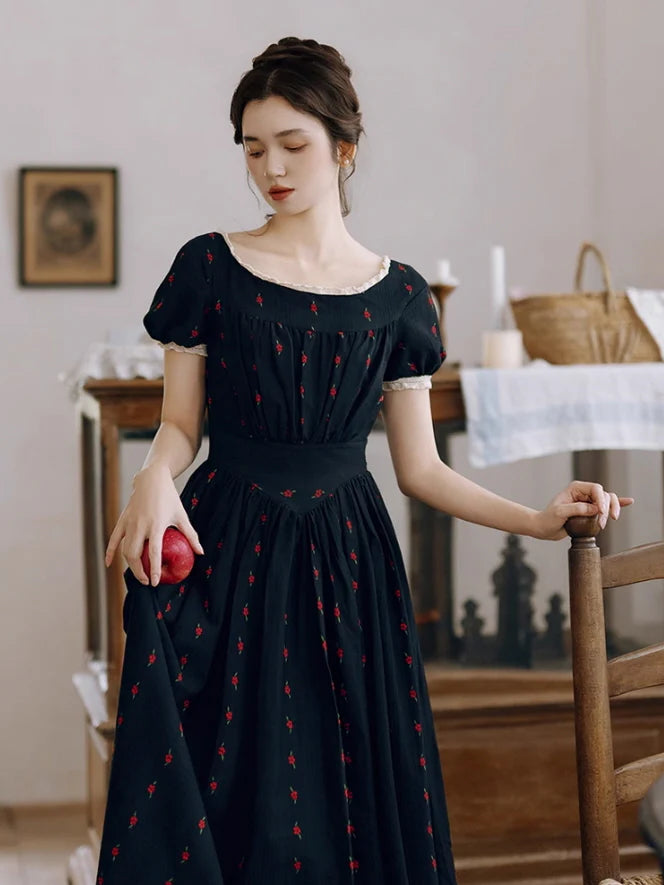 Midnight Rose Cotton Dress