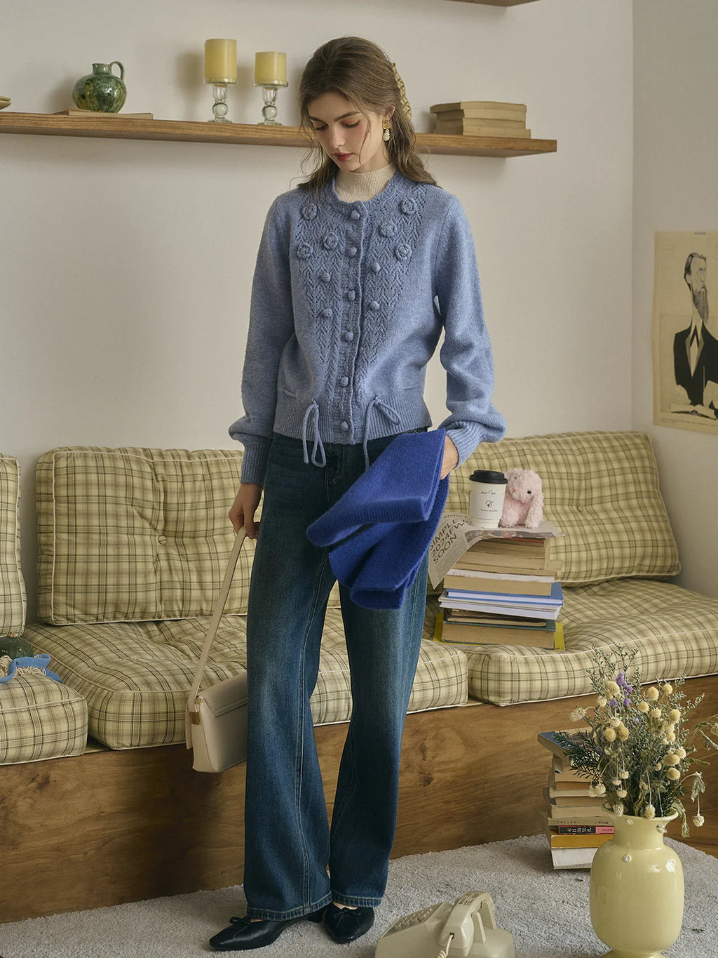 Rosette Bloom Knit Cardigan