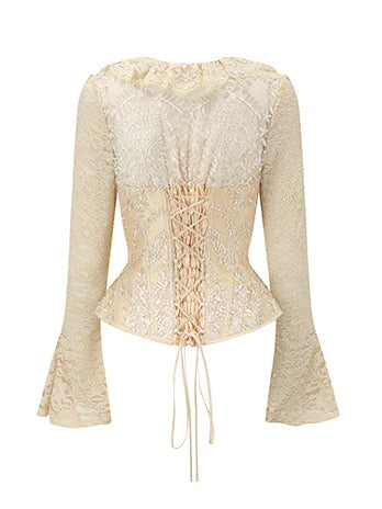 Elegant Vintage Lace-Up Corset Top