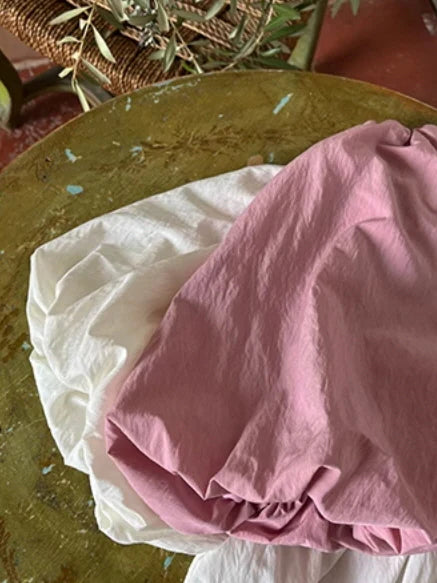 Olivia's Pink Puff-Sleeve Summer Blouse