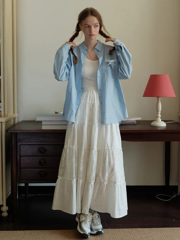 Sky Charm Cotton Blouse