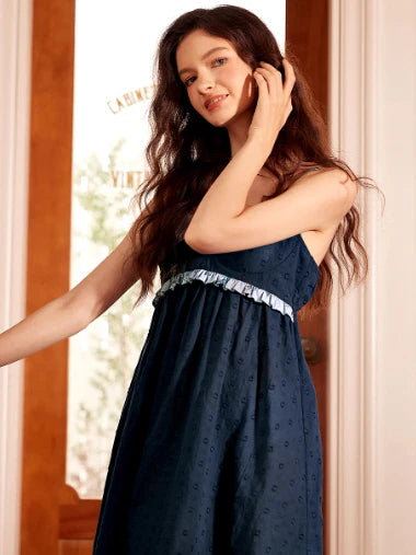 Midnight Bloom Cotton Nightgown