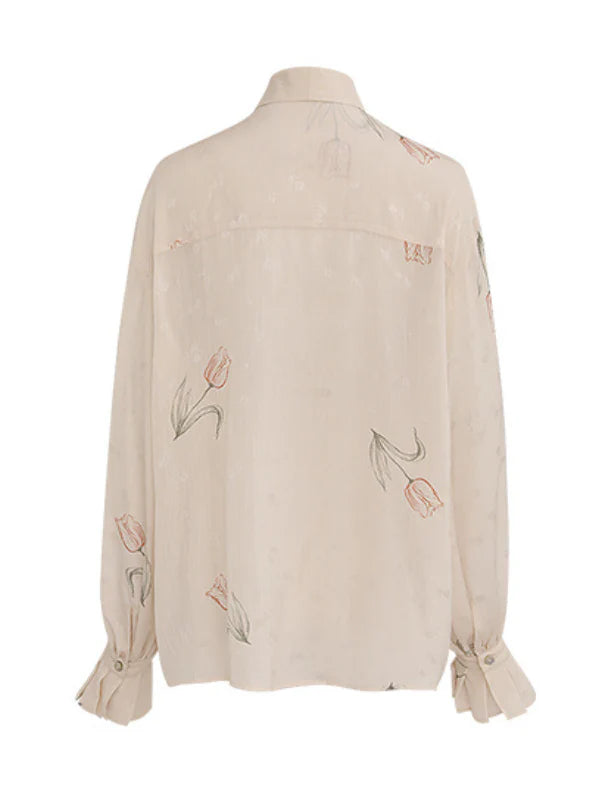 Romantic Tulip Bow-Tie Blouse