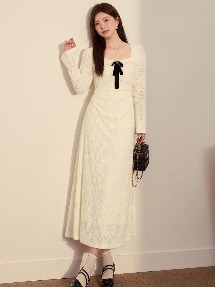 Velvet Ribbon Vintage Lace Knit Dress
