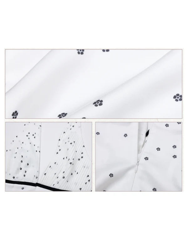 White Polka Dot Halter Dress