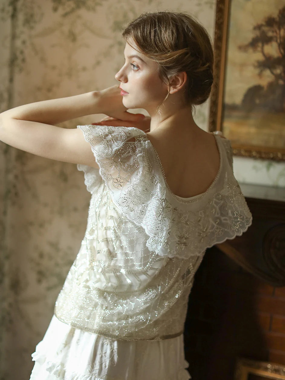 Emily's Vintage Beaded Elegance Top
