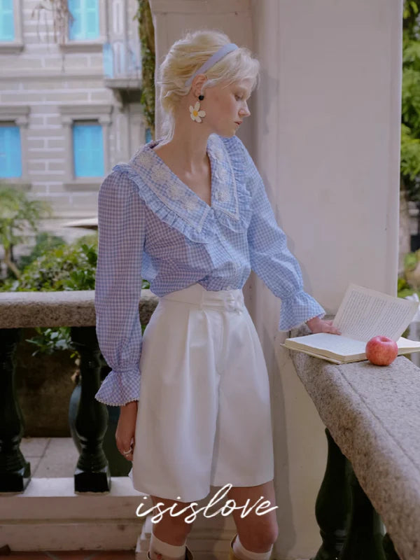 Blue Sky Checkered Dream Blouse