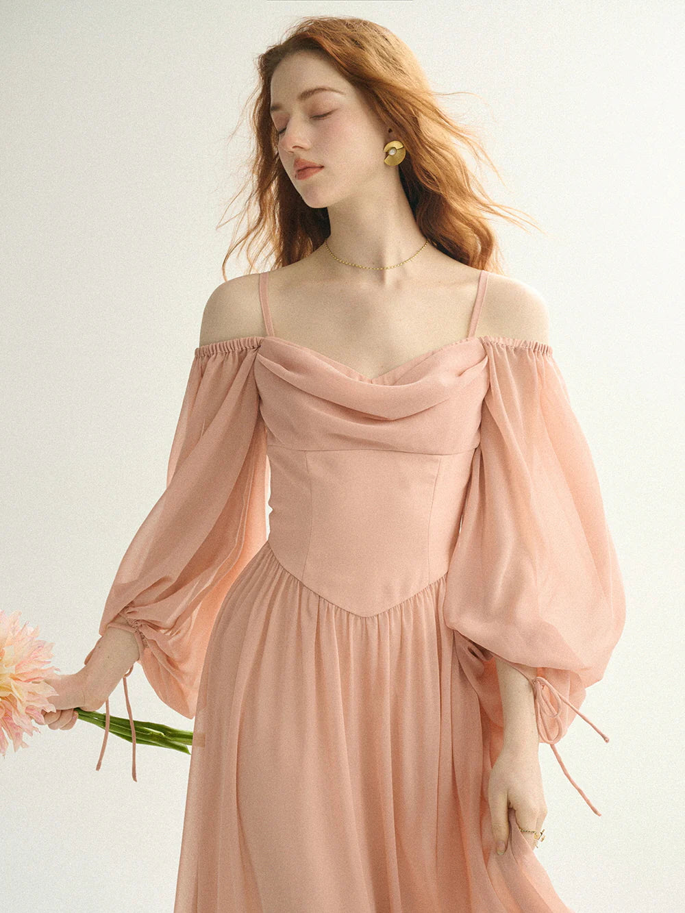 Enchanted Blush Off-Shoulder Gown