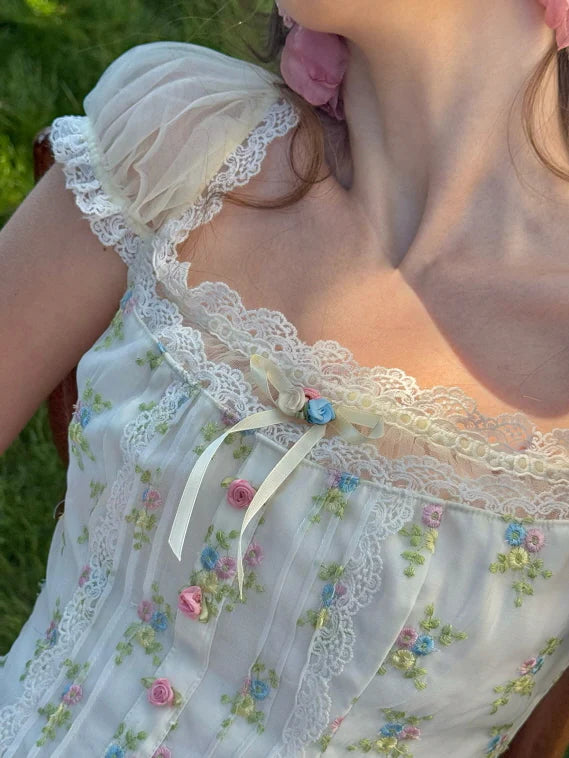 Floral Garden Lace Corset Top