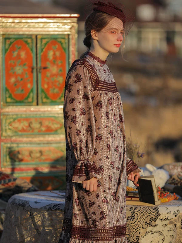 Wine Rose Lace in Dusk Dress