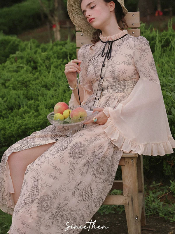 Vintage Pink Chiffon Elegance