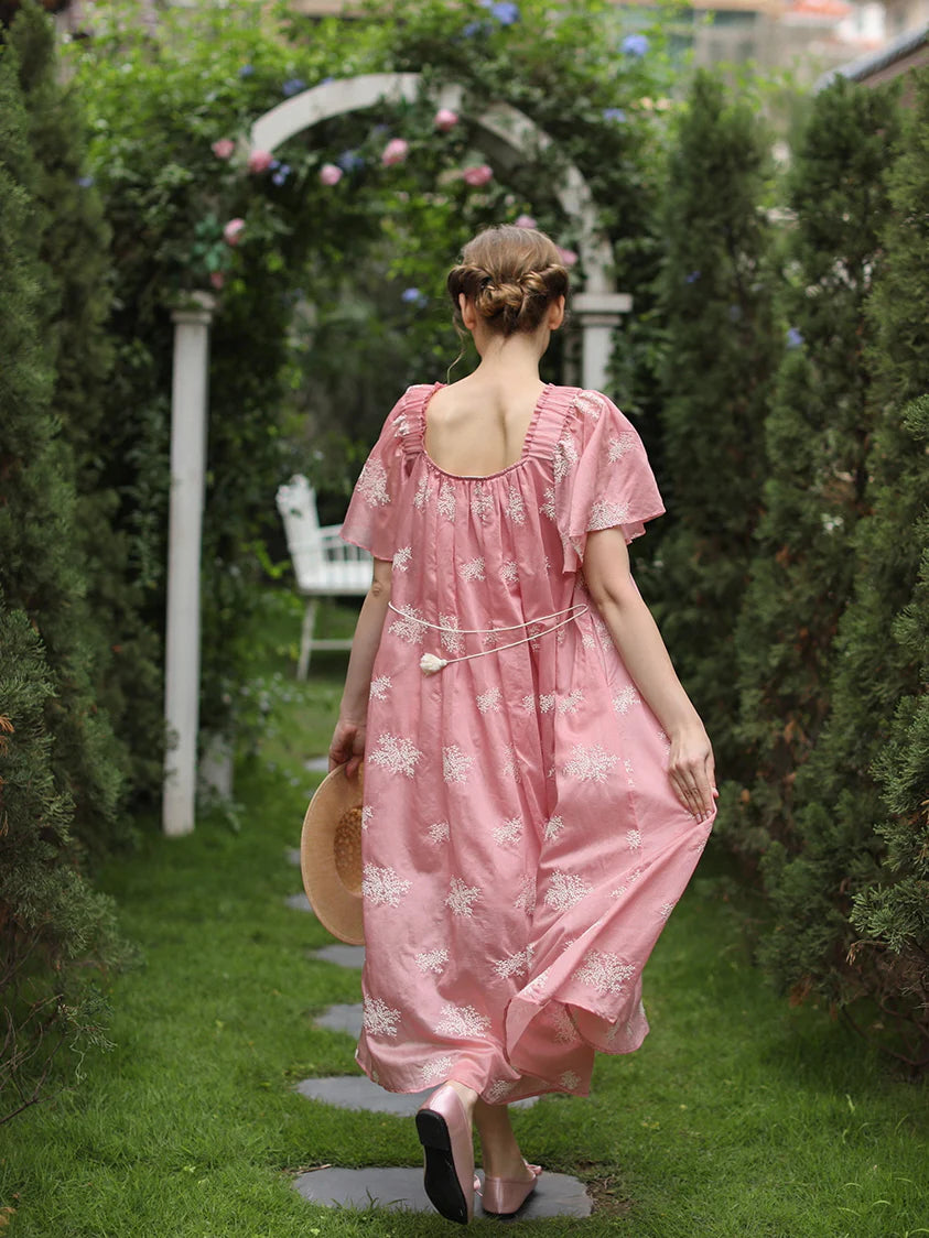 Clara's Retro Pink Elegance Dress