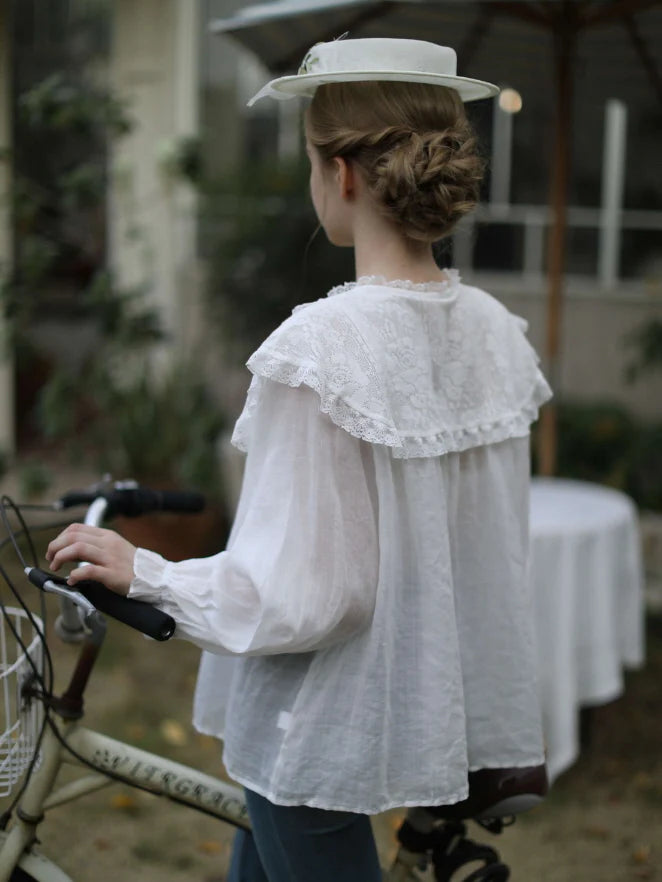 Wild Garden Embroidered Ramie Blouse