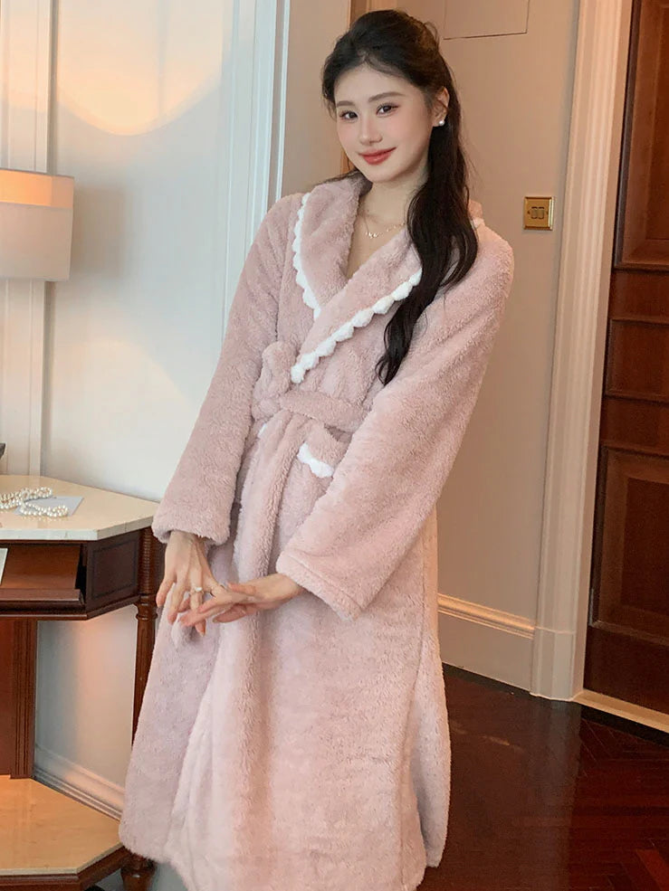 Pom Pom Velvet Winter Robe
