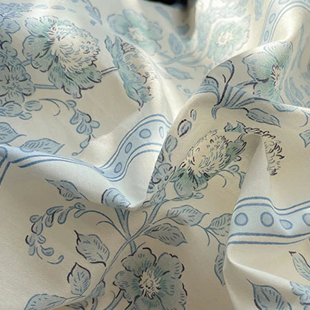 Cottagecore Blue Floral Bedding Set