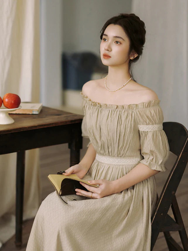 Whispering Meadow Off-Shoulder Dress