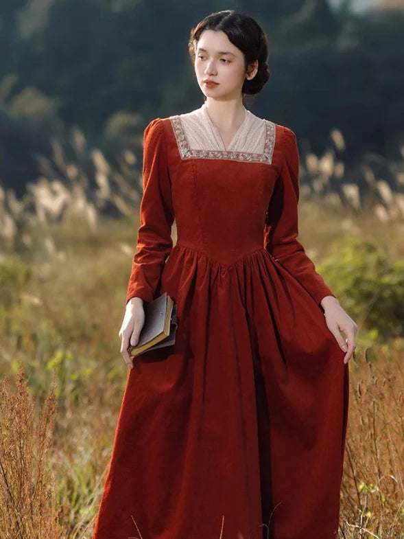 Rust Red Vintage Cotton Dress