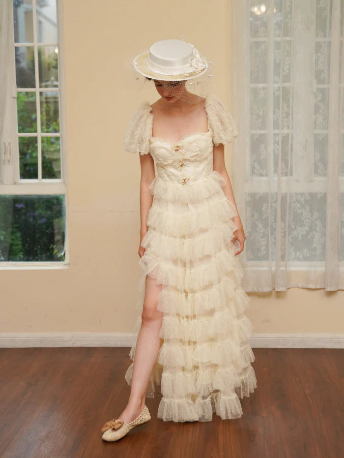 Ivory Princess Garden Ruffle Dress