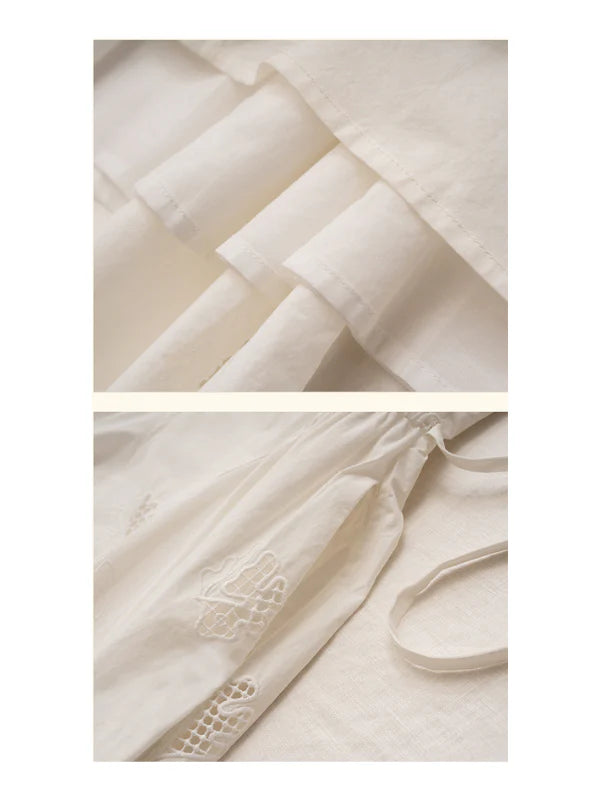 Whimsical Garden Cotton Embroidered Dress