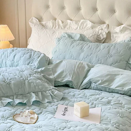 Blue Cozy Quilting Duvet Cover Set