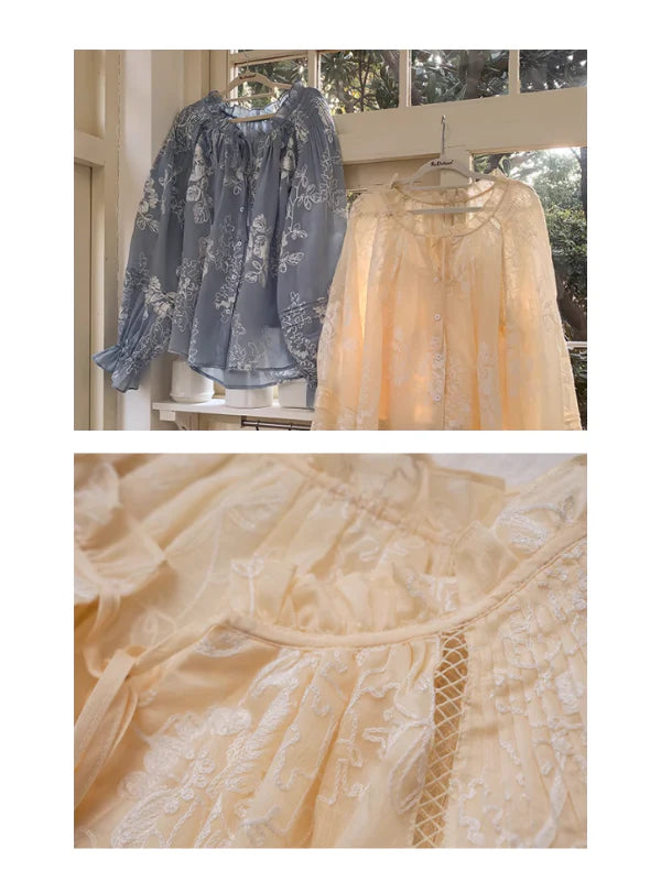Ethereal Embroidered Lace Blouse