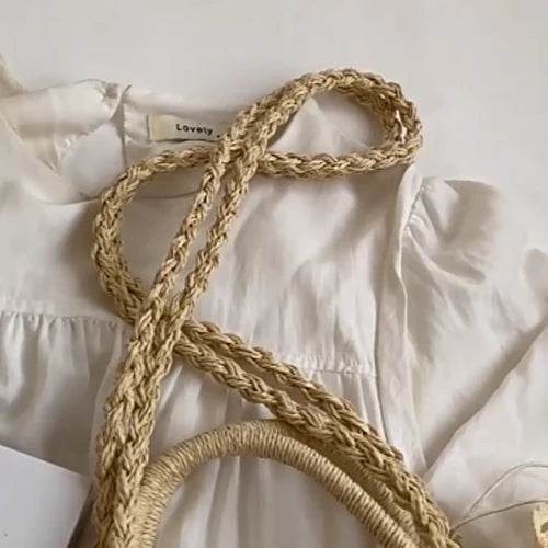 Summer Straw Shoulder Bucket Bag