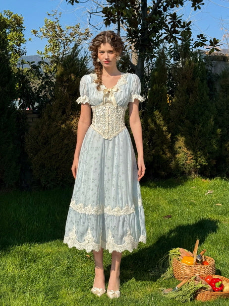 Romantic Blue Garden Bloom Dress