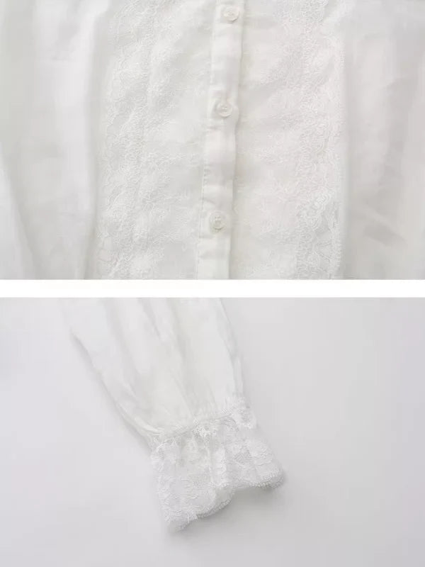 Enchanted Garden White Lace Blouse