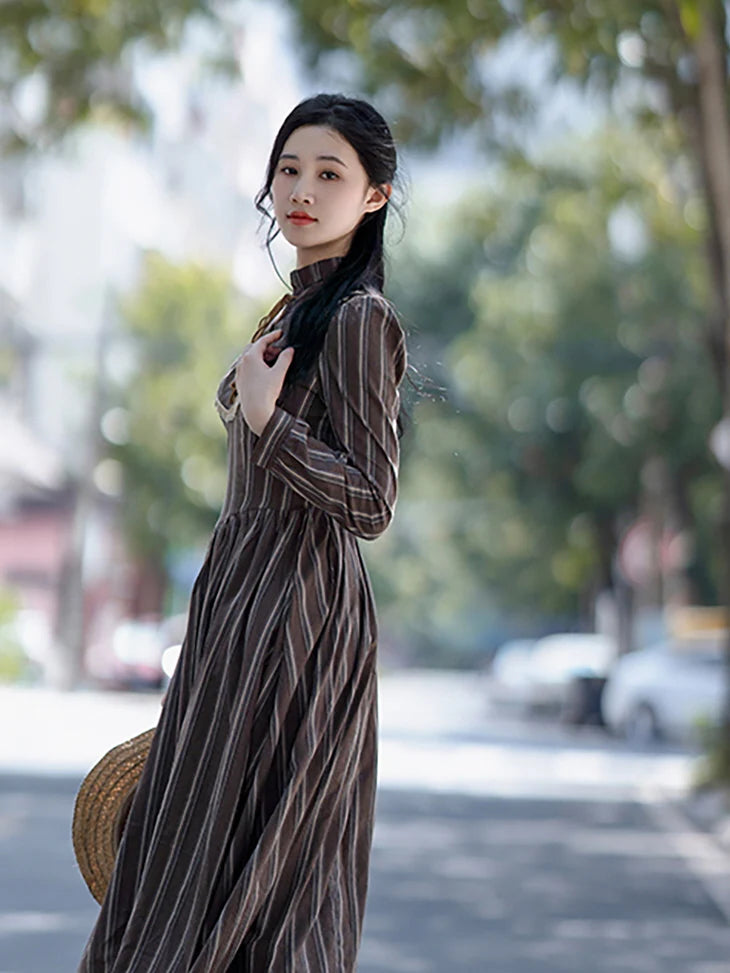 Charlotte's Breezy Brown Stripe Dress