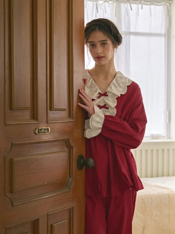 Vintage Rose Lace Pajama Set