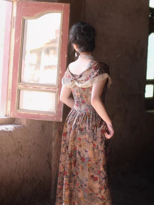 Romantic Victorian Floral Lace Dress