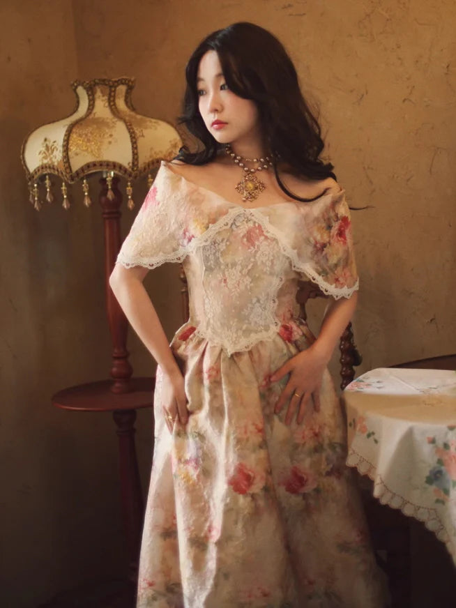 Victorian Floral Lace Elegance Dress