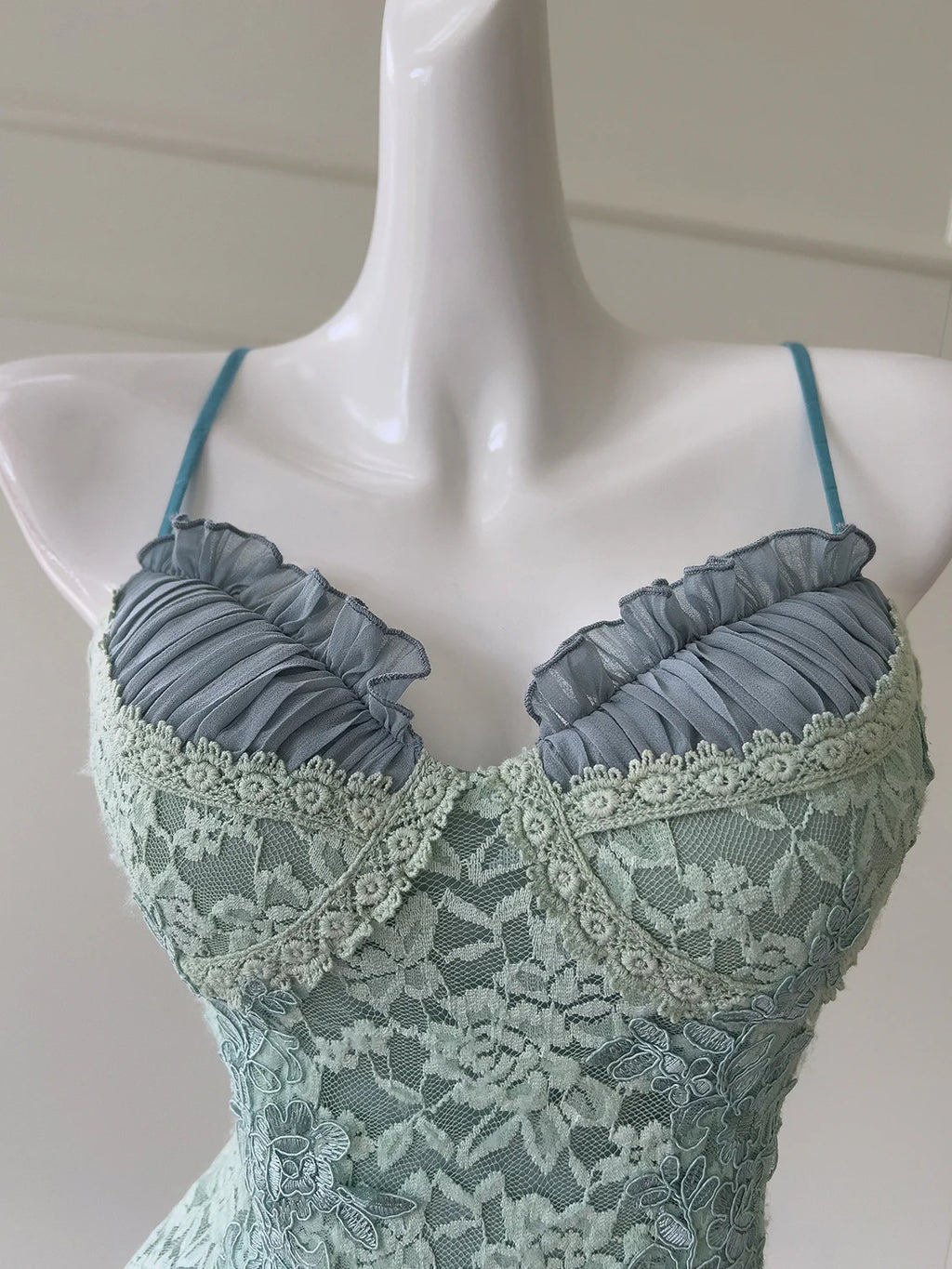 Fairytale Floral Blue Lace Dress