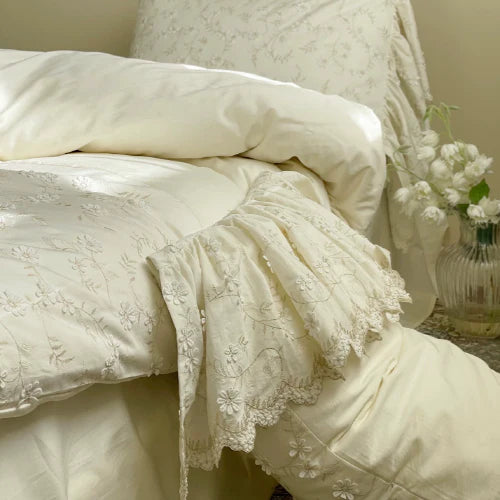 Floral Embroidery Haven Bedding Set