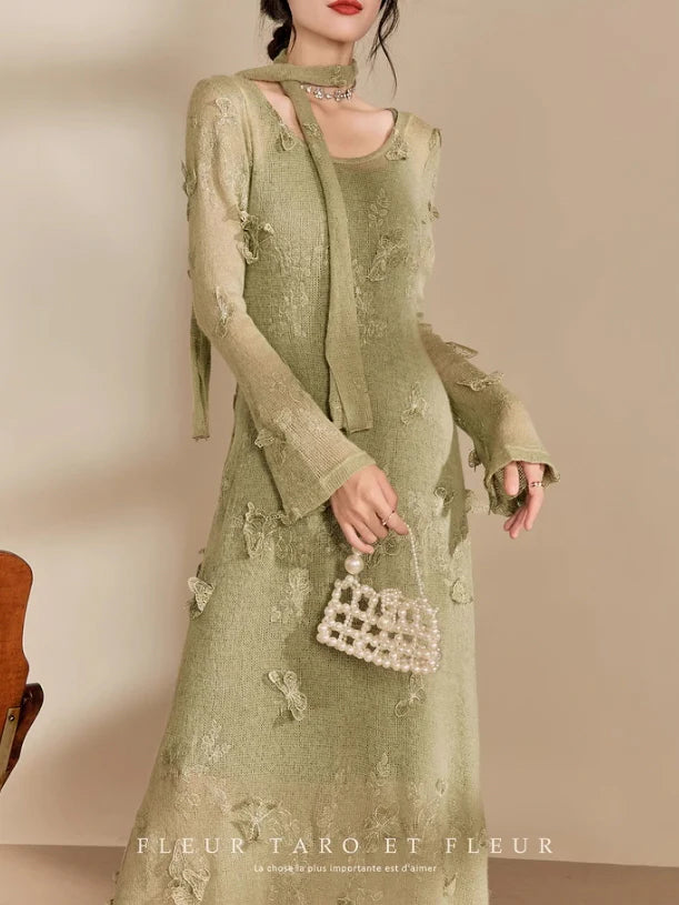 Butterfly Garden Sheer Knit Dress