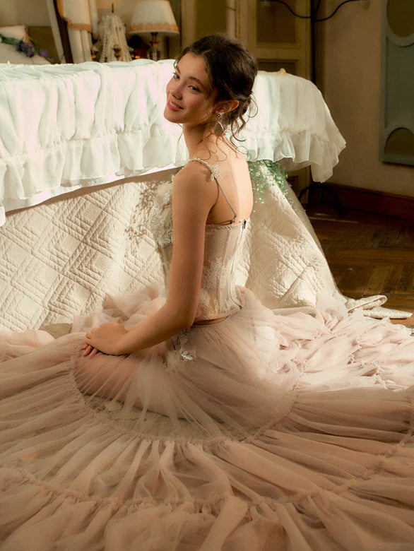 Ivory Blossom Lace Corset & Tulle Skirt