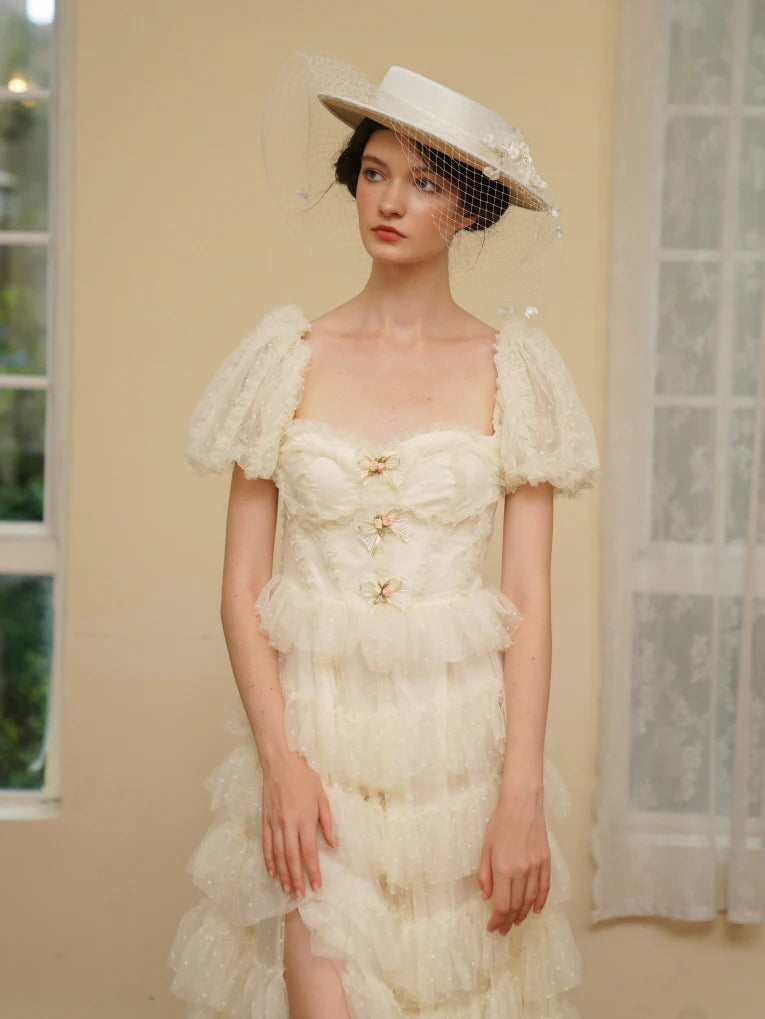 Ivory Princess Garden Ruffle Dress