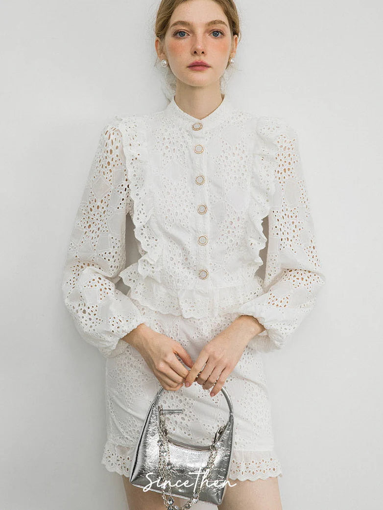 Lace Whisper - Cotton Two-Piece Dress