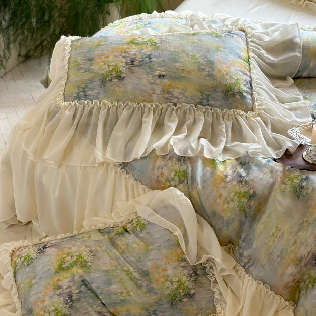 Pastel Garden Ruffle Bedding Set