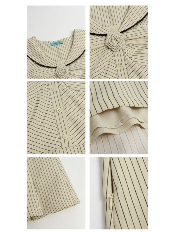 Striped Sailor Collar Dress