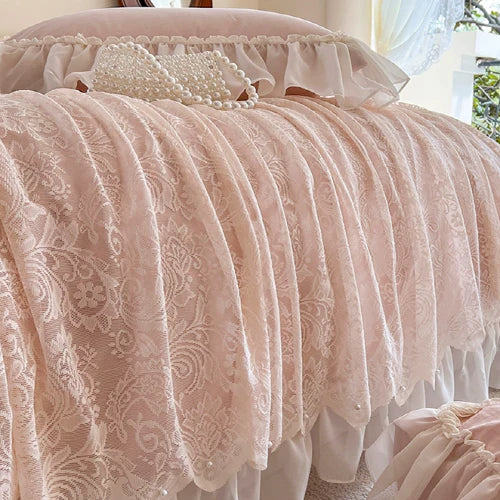 Pink Lace Frill Princess Bedding Set