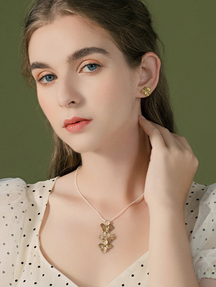 Elegant Hydrangea Stud Earrings