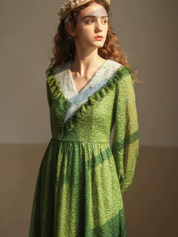 Green Serenity Frills Dress