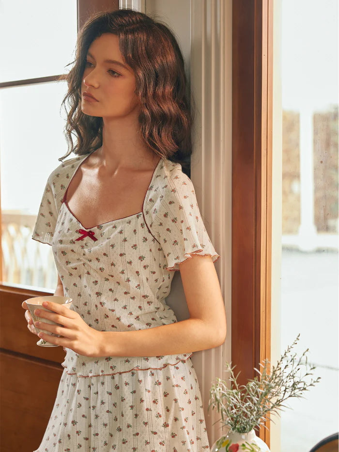 Cherry Blossom Delight Short Pajama Set